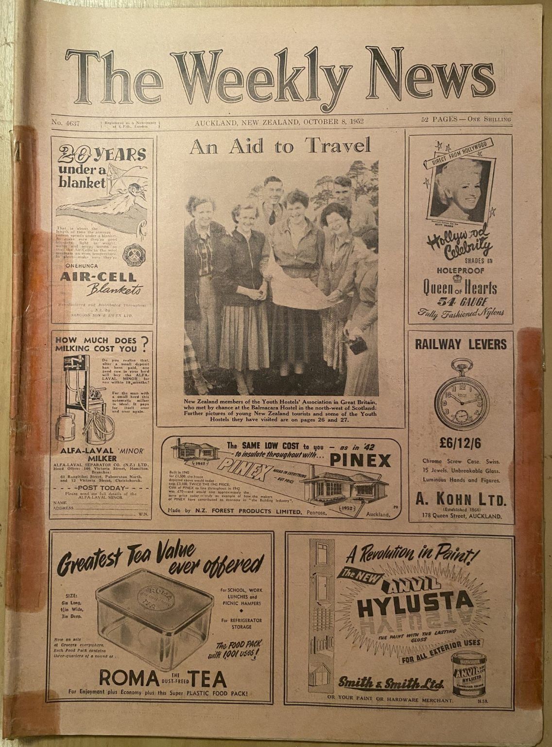 OLD NEWSPAPER: The Weekly News - No. 4637, 8 October 1952