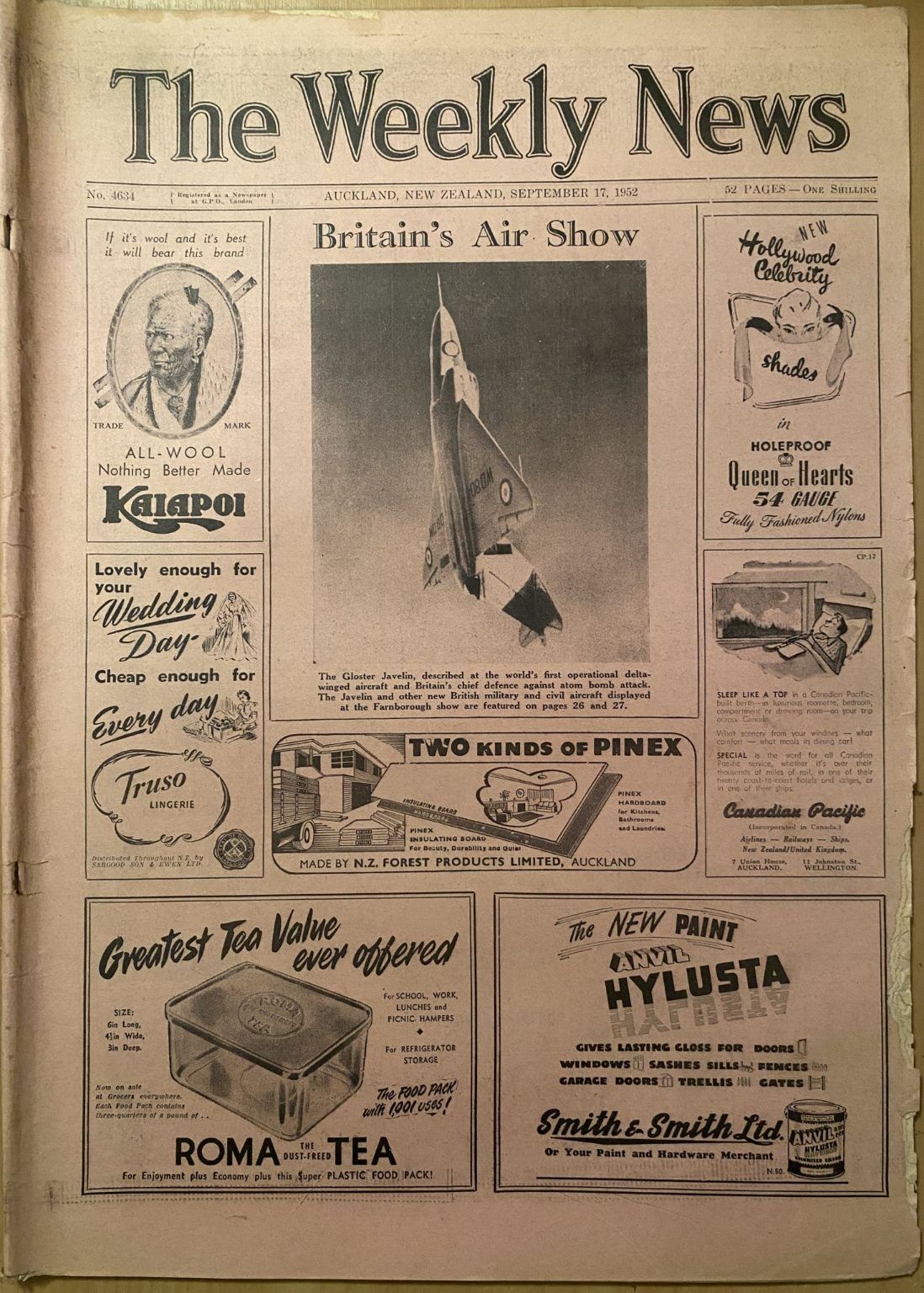 OLD NEWSPAPER: The Weekly News - No. 4634, 17 September 1952