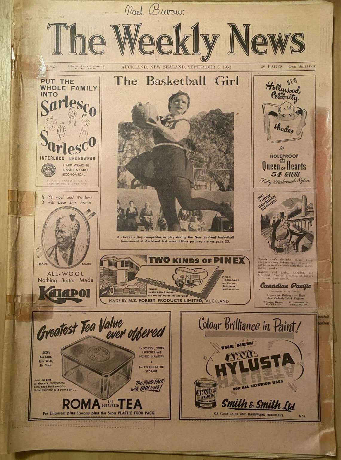 OLD NEWSPAPER: The Weekly News - No. 4632, 3 September 1952