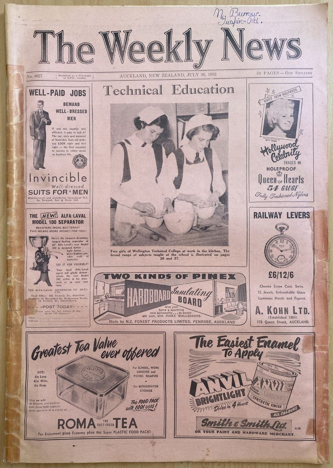 OLD NEWSPAPER: The Weekly News - No. 4627, 30 July 1952