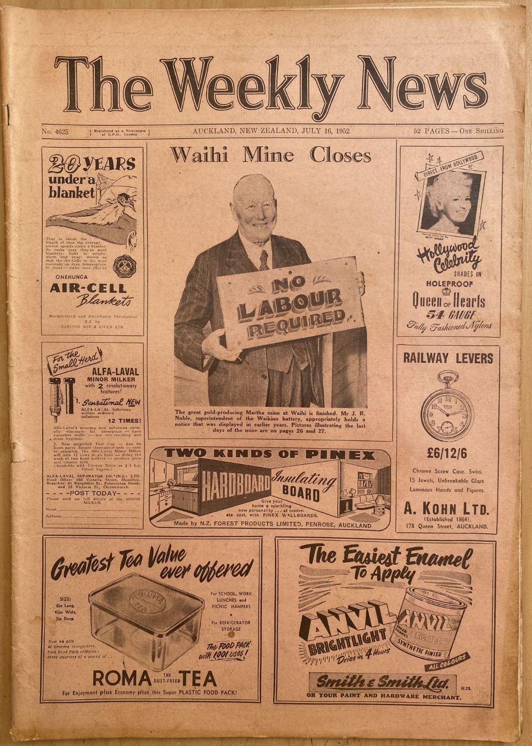 OLD NEWSPAPER: The Weekly News - No. 4625, 16 July 1952