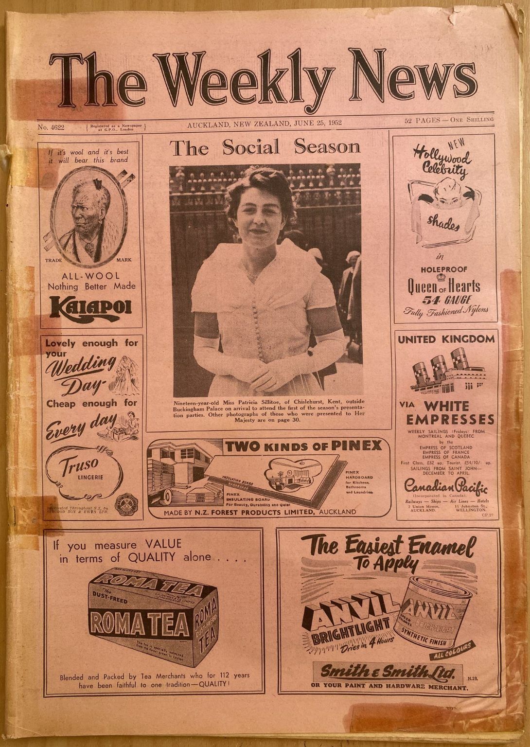 OLD NEWSPAPER: The Weekly News - No. 4622, 25 June 1952