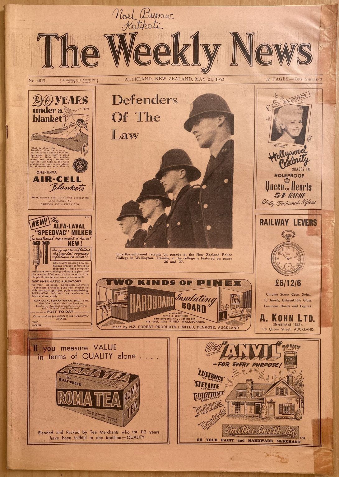 OLD NEWSPAPER: The Weekly News - No. 4617, 21 May 1952