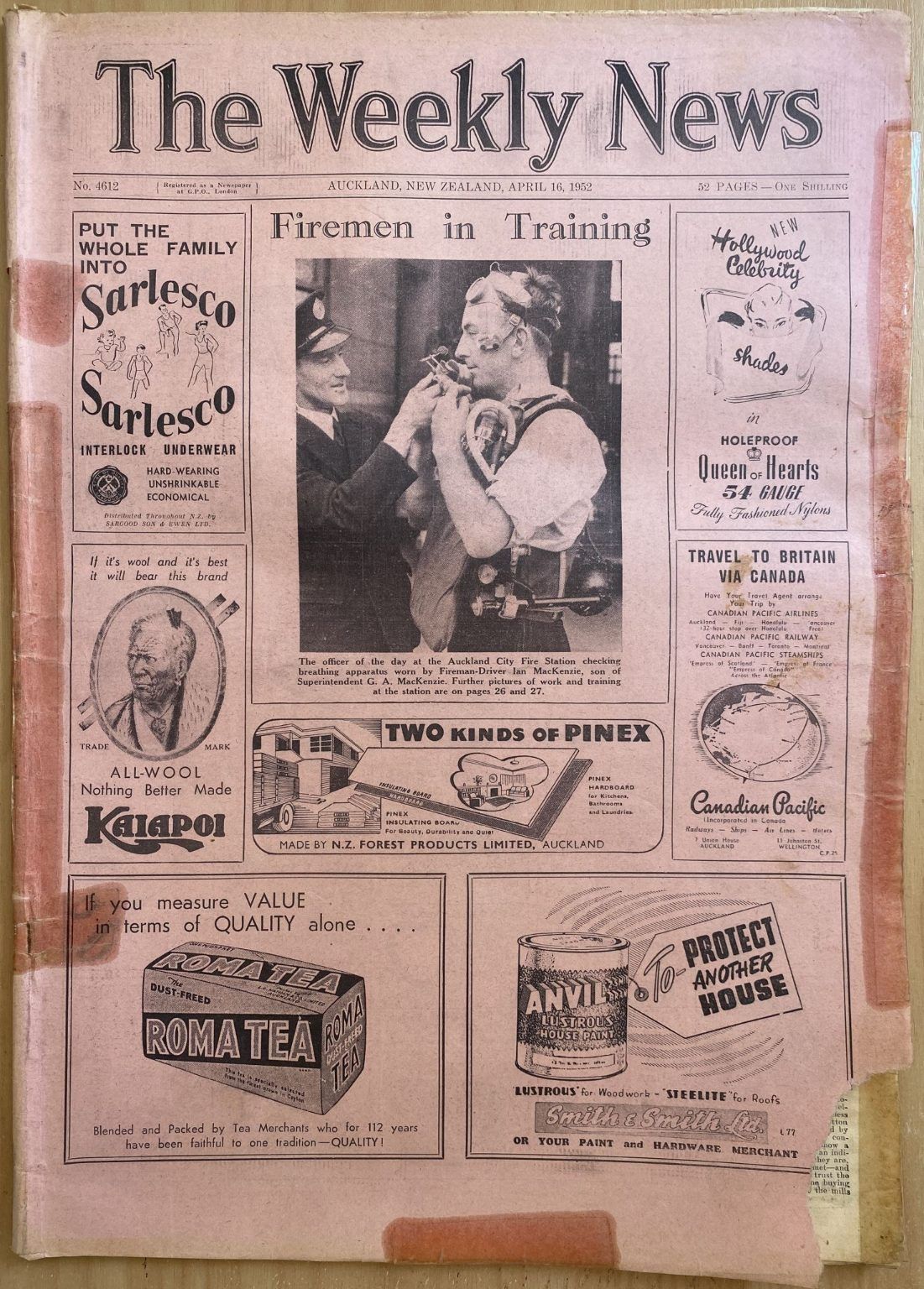 OLD NEWSPAPER: The Weekly News - No. 4612, 16 April 1952