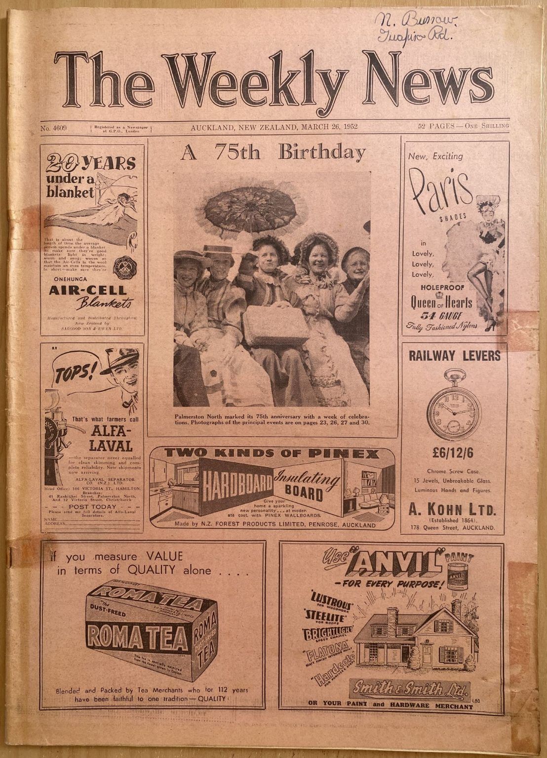 OLD NEWSPAPER: The Weekly News - No. 4609, 26 March 1952