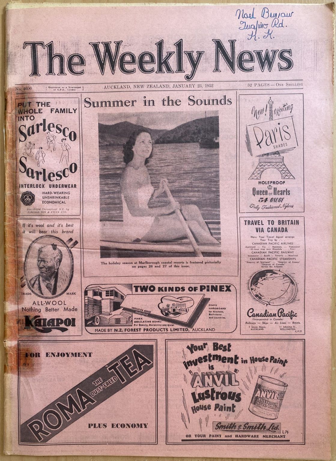 OLD NEWSPAPER: The Weekly News - No. 4600, 23 January 1952