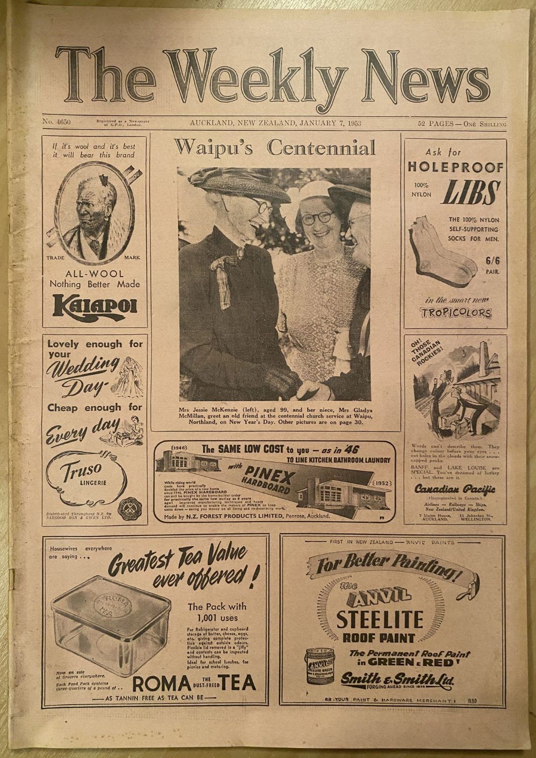 OLD NEWSPAPER: The Weekly News - No. 4650, 7 January 1953