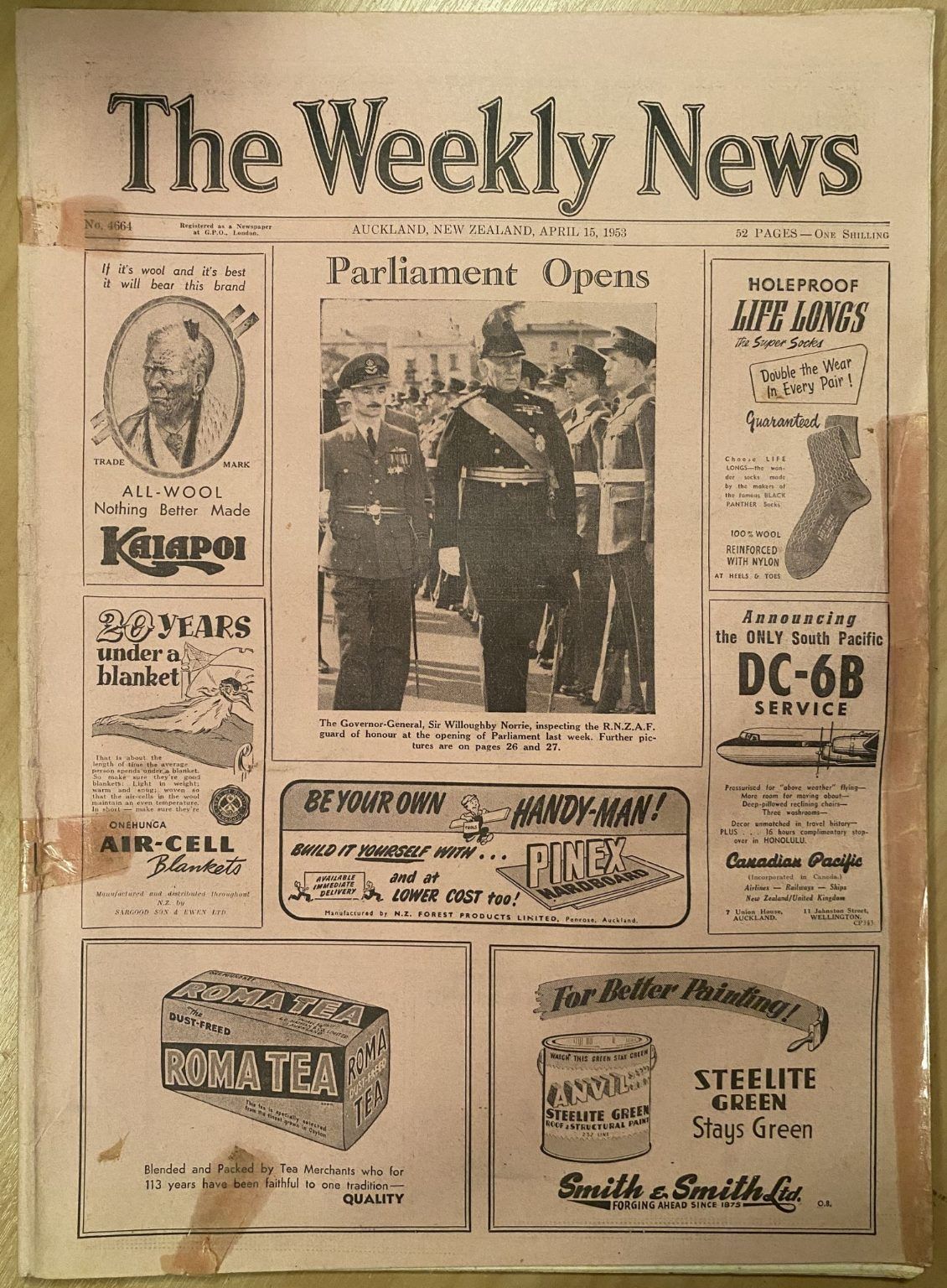 OLD NEWSPAPER: The Weekly News - No. 4664, 15 April 1953
