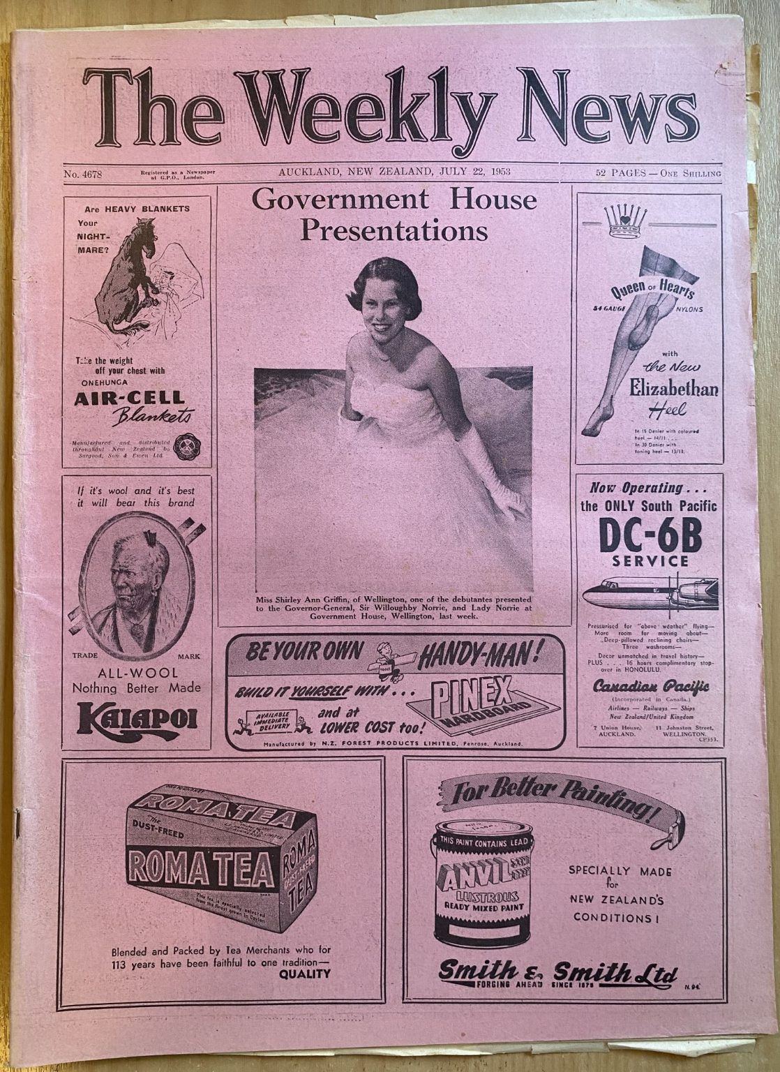OLD NEWSPAPER: The Weekly News - No. 4678, 22 July 1953