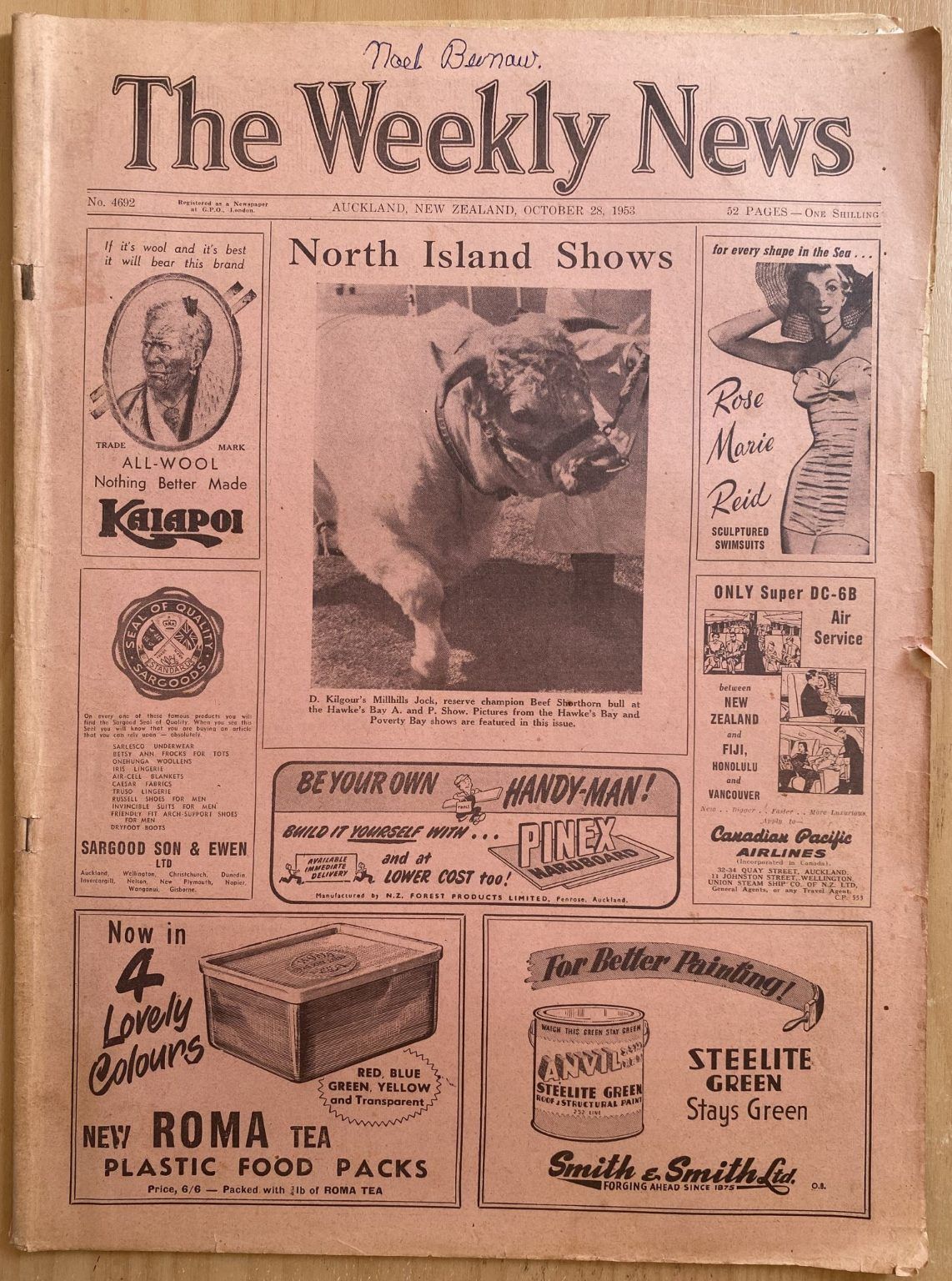 OLD NEWSPAPER: The Weekly News - No. 4692, 28 October 1953