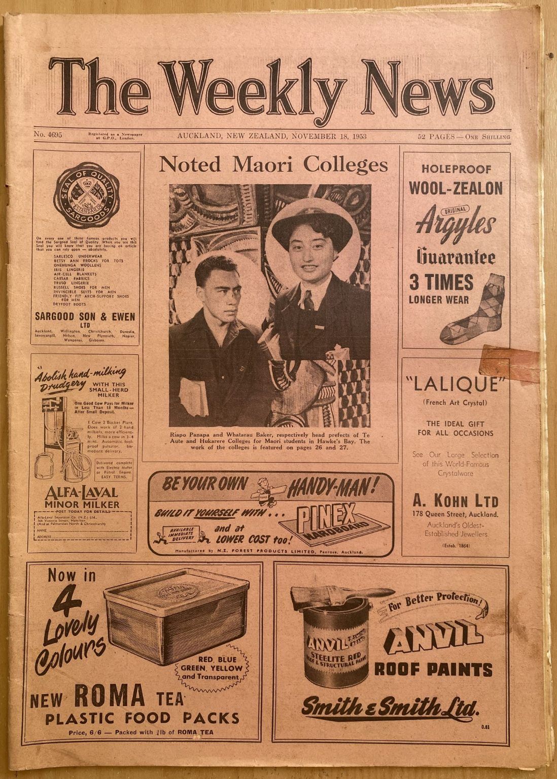 OLD NEWSPAPER: The Weekly News - No. 4695, 18 November 1953