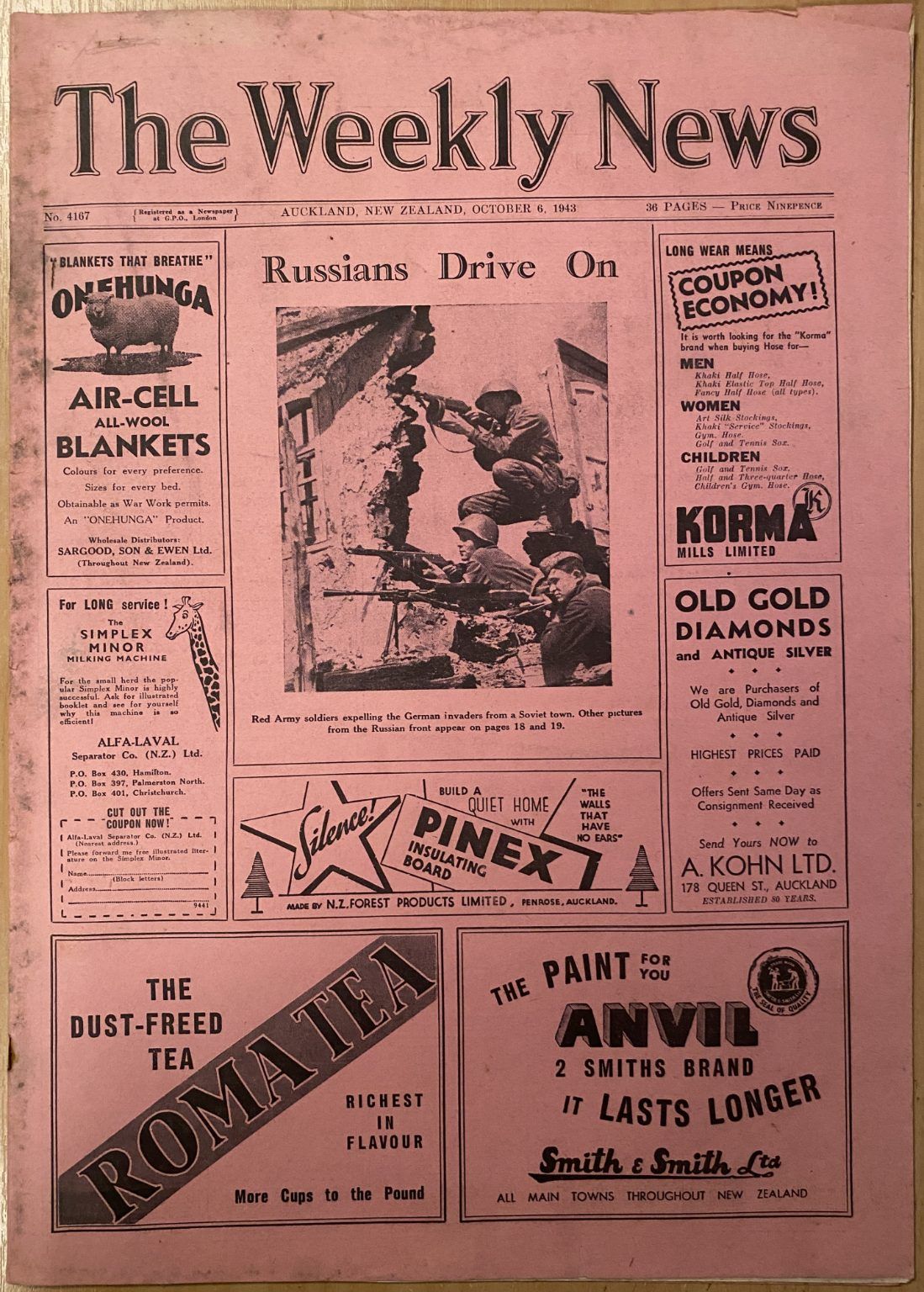 OLD NEWSPAPER: The Weekly News - No. 4167, 6 October 1943