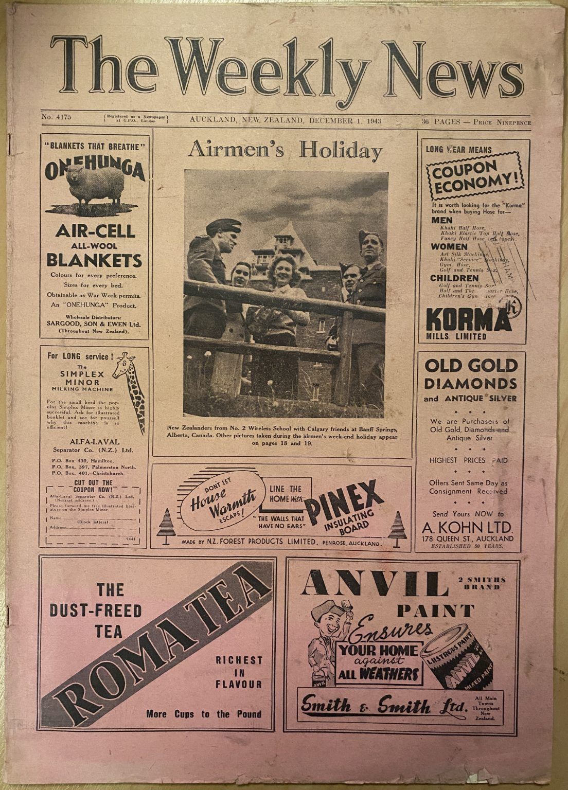 OLD NEWSPAPER: The Weekly News - No. 4175, 1 December 1943