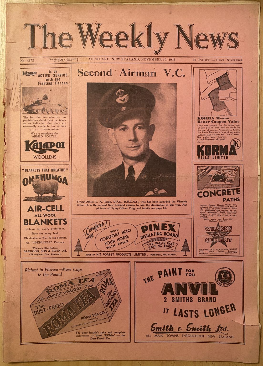 OLD NEWSPAPER: The Weekly News - No. 4172, 10 November 1943