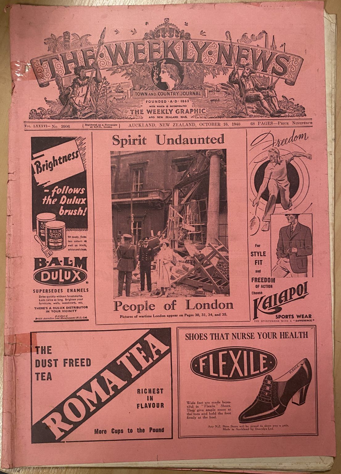 OLD NEWSPAPER: The Weekly News - No. 3906, 16 October 1940