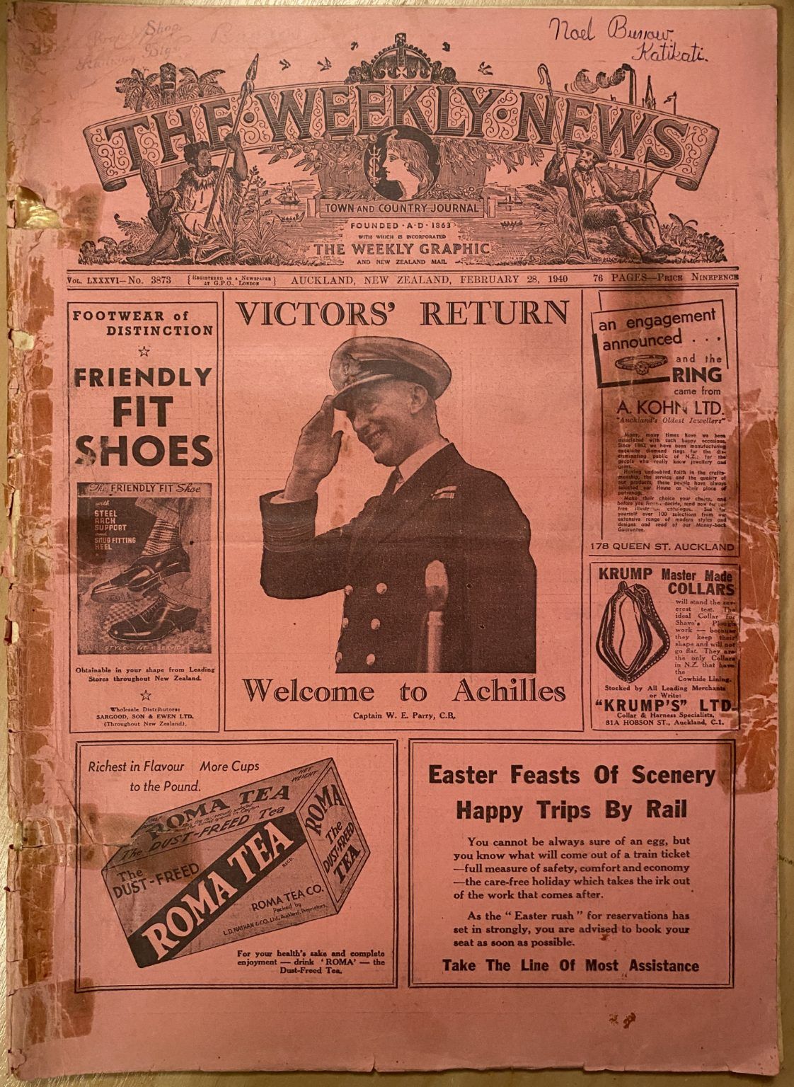 OLD NEWSPAPER: The Weekly News - No. 3873, 28 February 1940