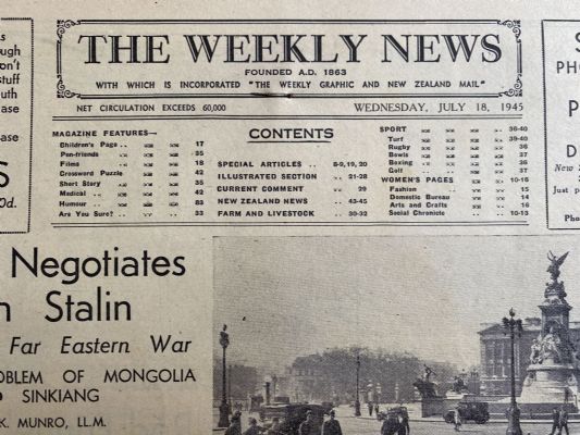 OLD NEWSPAPER: The Weekly News - No. 4260, 18 July 1945