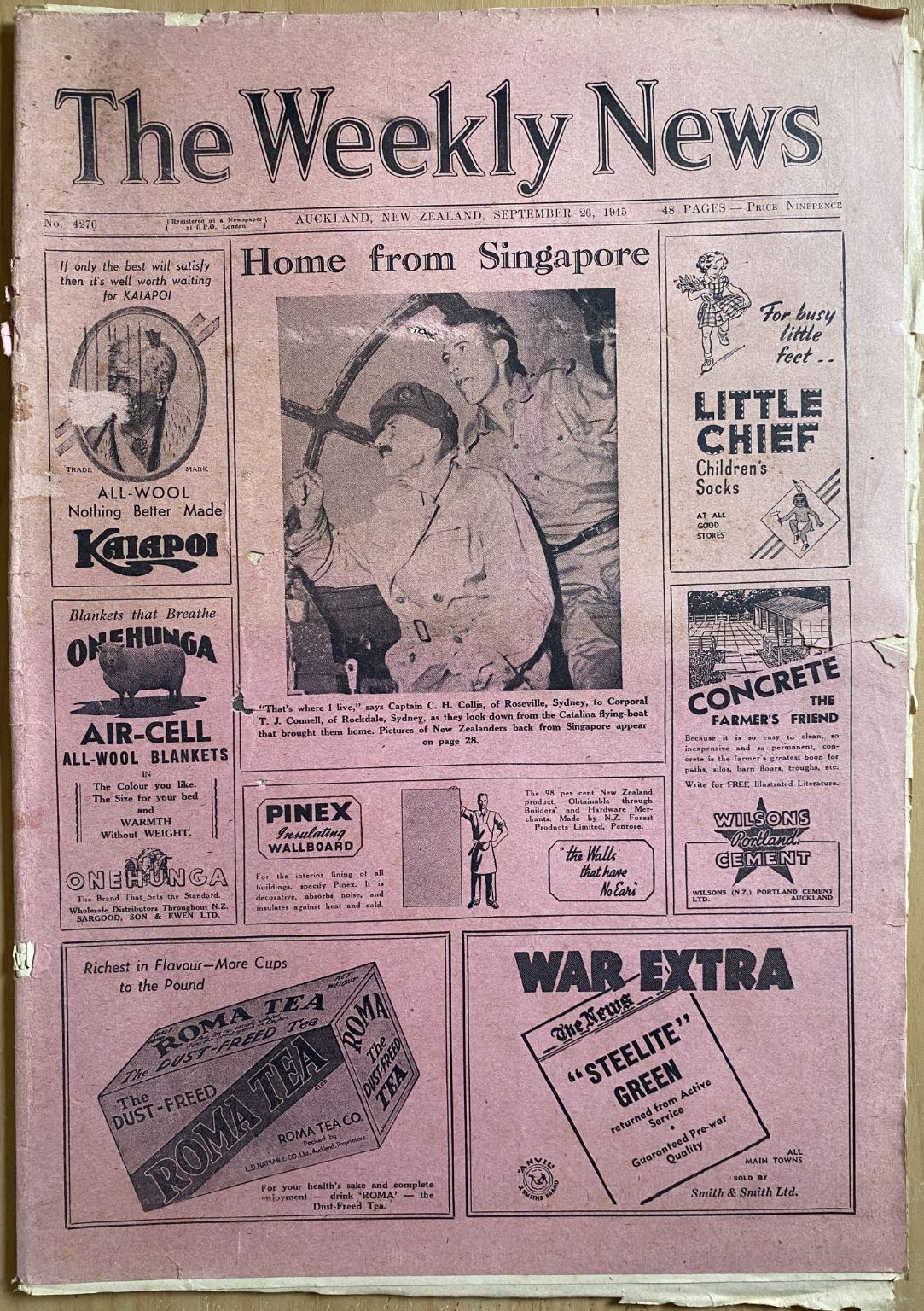 OLD NEWSPAPER: The Weekly News - No. 4270, 26 September 1945