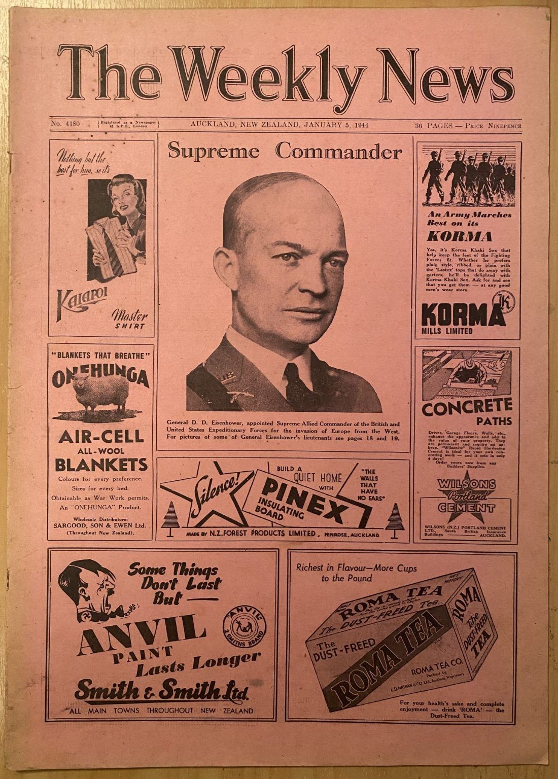 OLD NEWSPAPER: The Weekly News - No. 4180, 5 January 1944