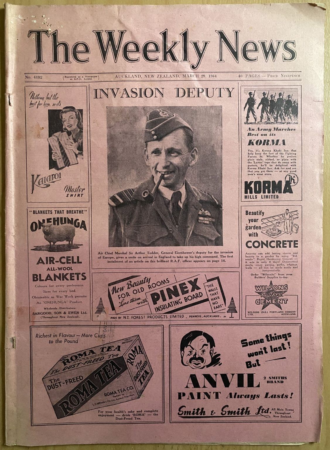 OLD NEWSPAPER: The Weekly News - No. 4192, 29 March 1944