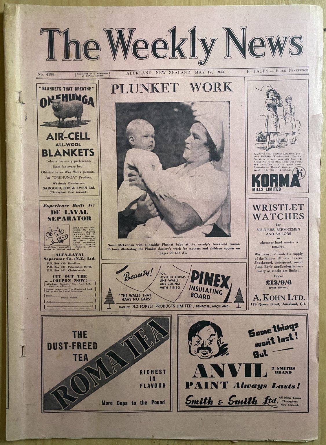 OLD NEWSPAPER: The Weekly News - No. 4199, 17 May 1944