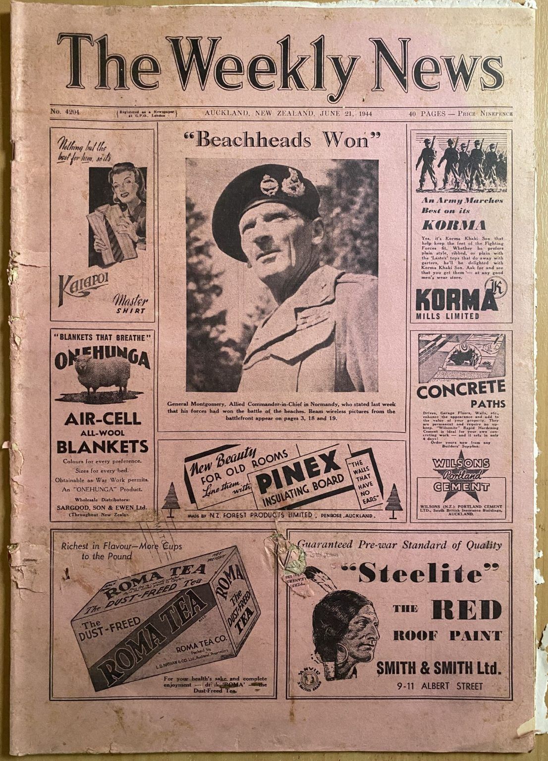 OLD NEWSPAPER: The Weekly News - No. 4204, 21 June 1944