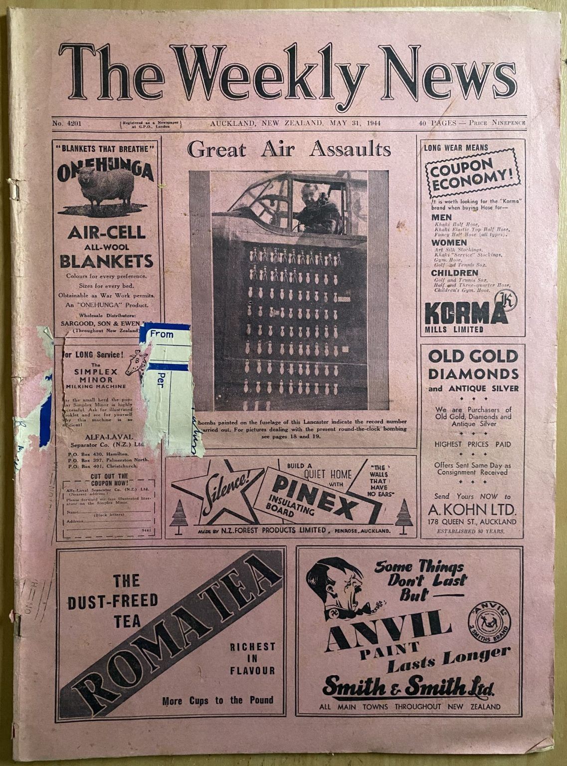 OLD NEWSPAPER: The Weekly News - No. 4201, 31 May 1944
