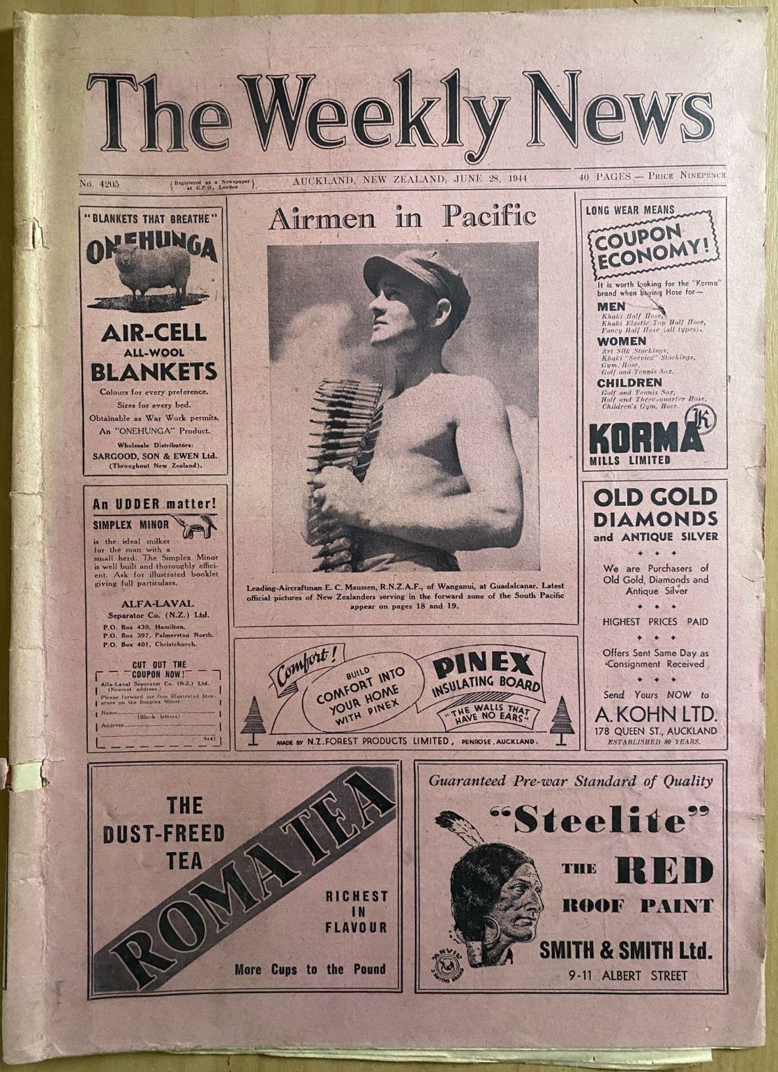 OLD NEWSPAPER: The Weekly News - No. 4205, 28 June 1944