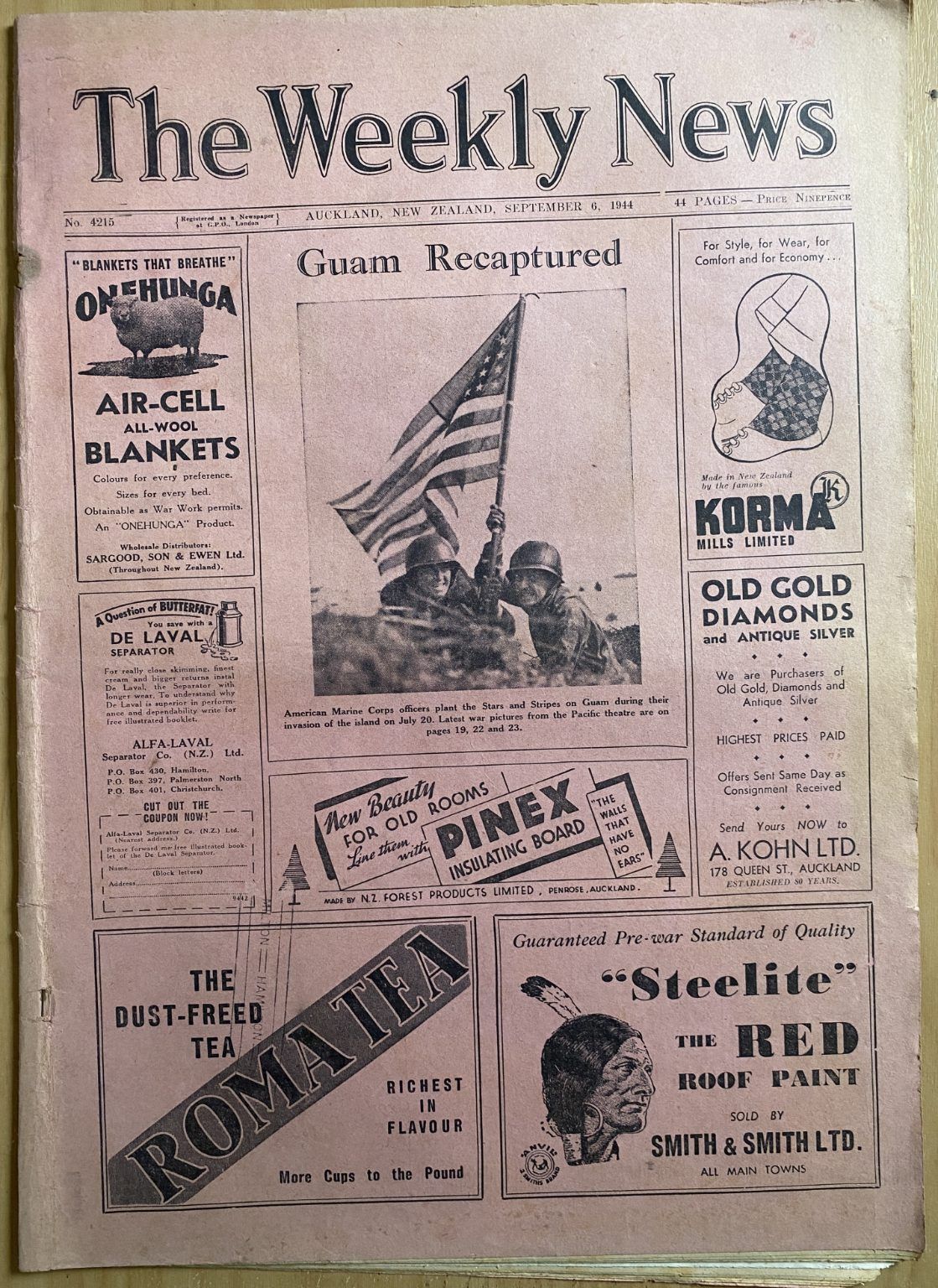 OLD NEWSPAPER: The Weekly News - No. 4215, 6 September 1944