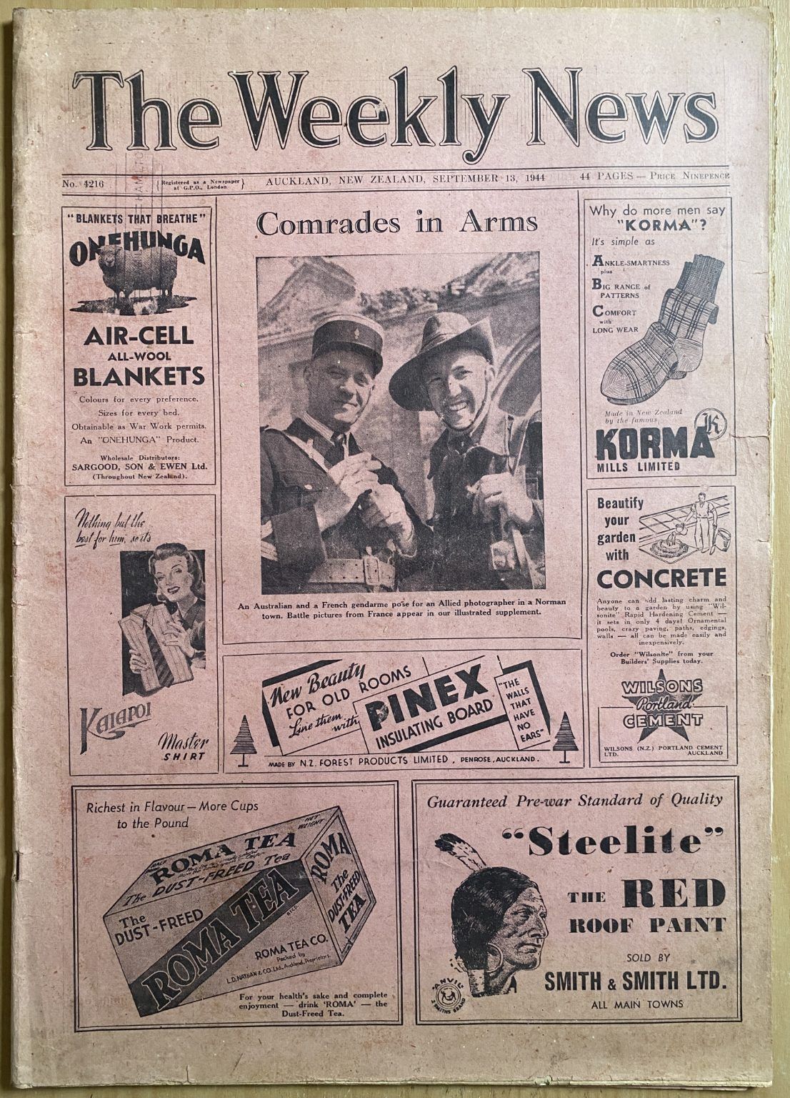 OLD NEWSPAPER: The Weekly News - No. 4216, 13 September 1944
