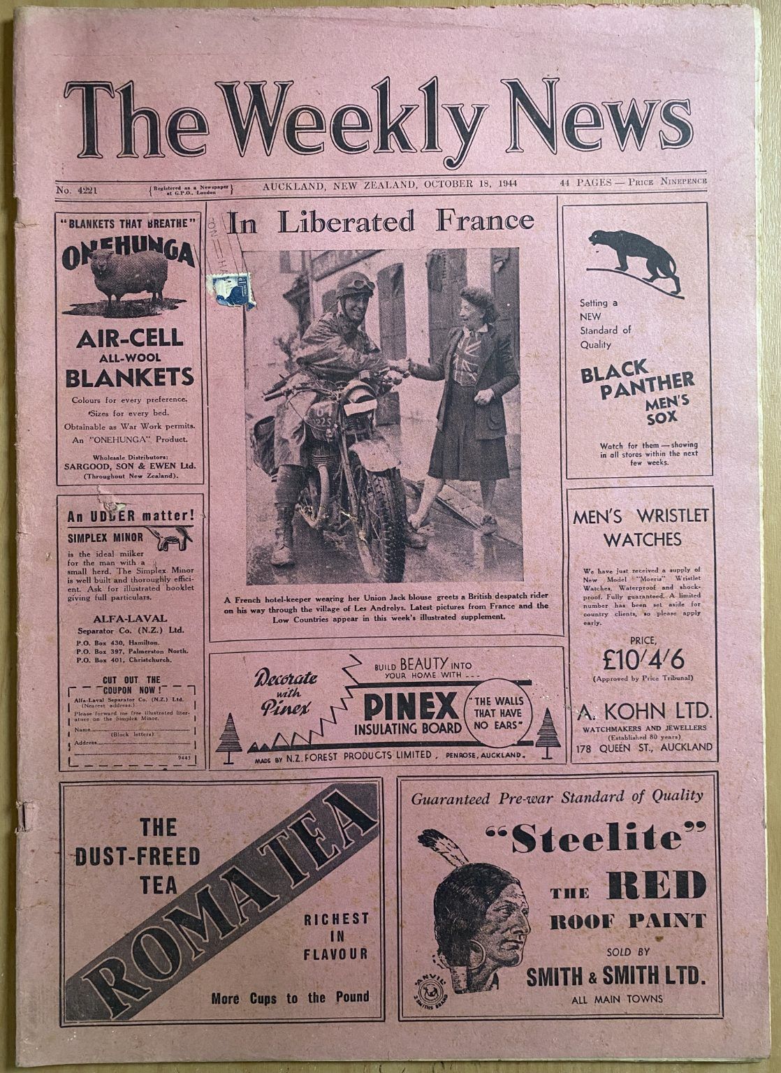 OLD NEWSPAPER: The Weekly News - No. 4221, 18 October 1944