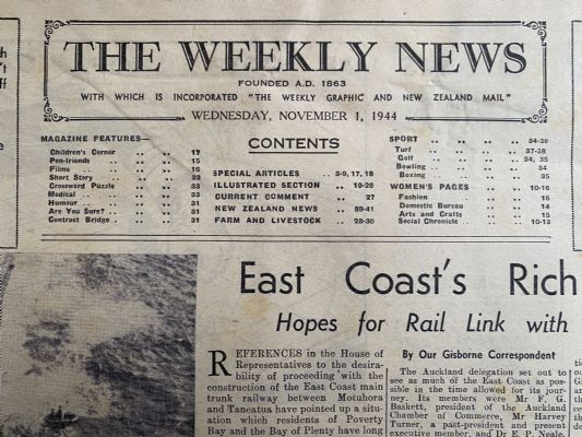 OLD NEWSPAPER: The Weekly News - No. 4223, 1 November 1944