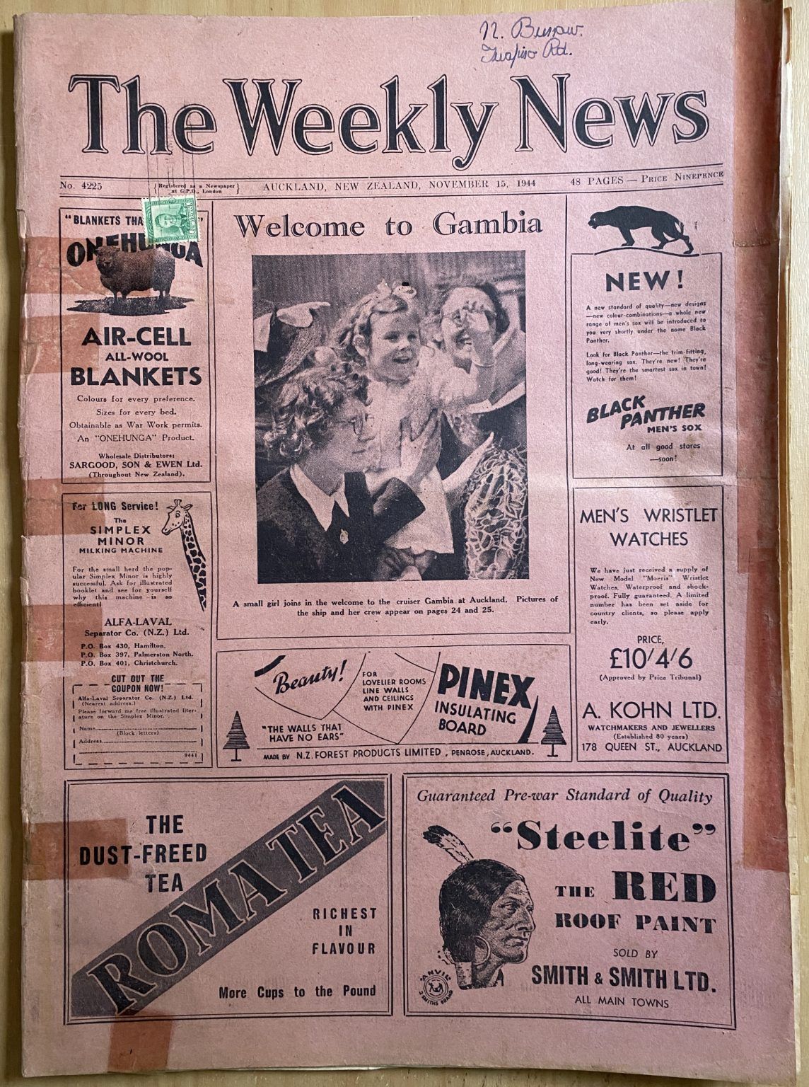 OLD NEWSPAPER: The Weekly News - No. 4225, 15 November 1944