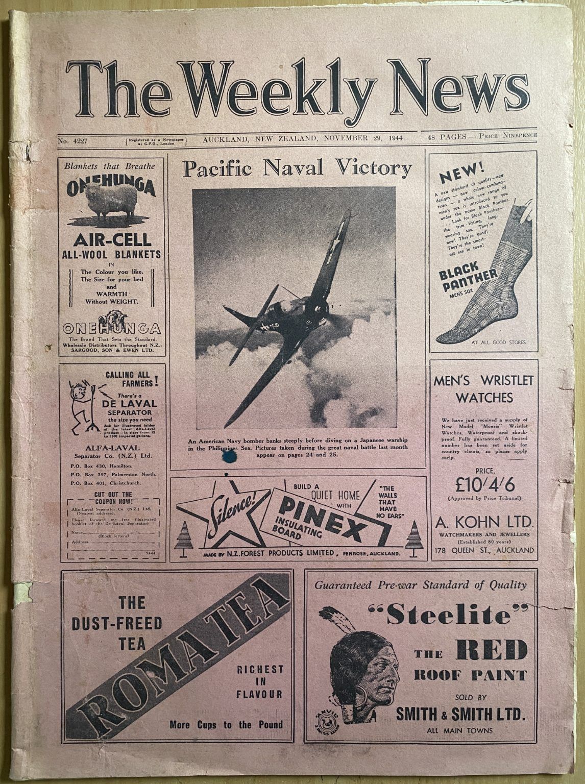 OLD NEWSPAPER: The Weekly News - No. 4227, 29 November 1944