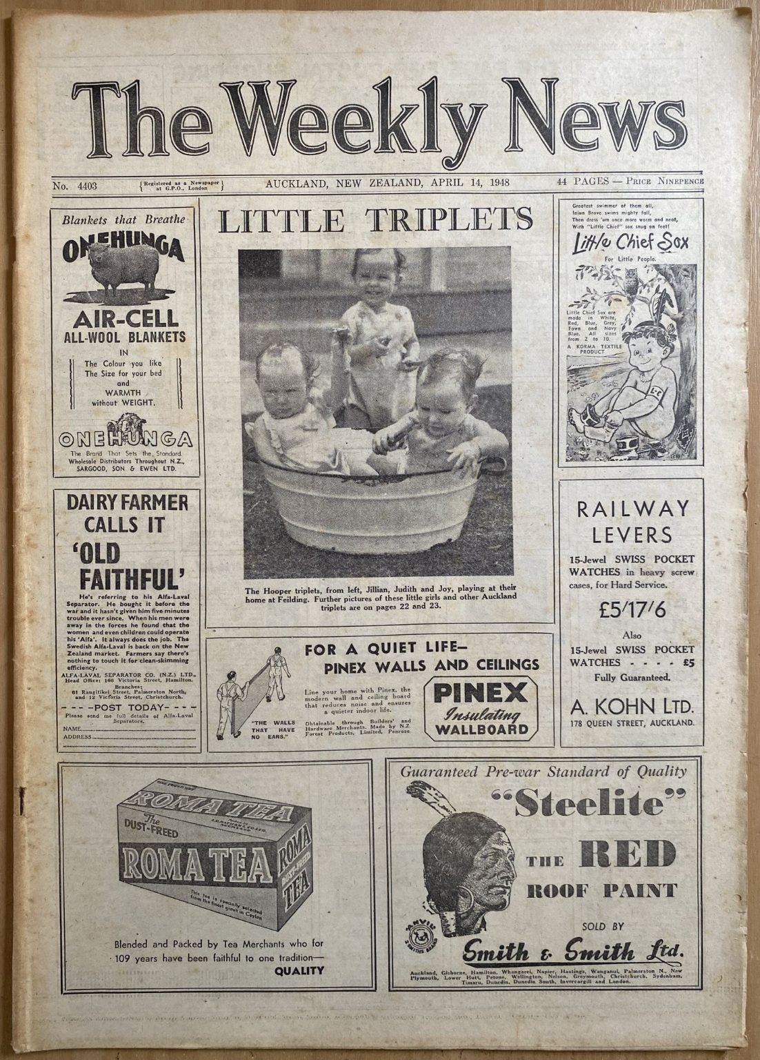 OLD NEWSPAPER: The Weekly News - No. 4403, 14 April 1948