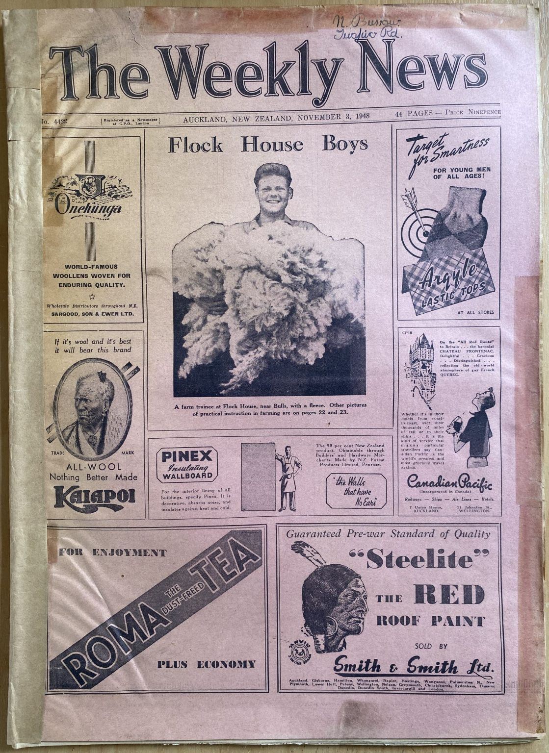 OLD NEWSPAPER: The Weekly News - No. 4432, 3 November 1948