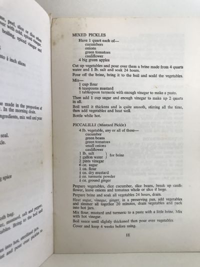 PICKLES AND RELISHES by Miss E. J. Howe 1971