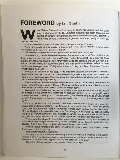 TRIUMPH AND TEARS: 100 Dramatic Moments In New Zealand Sport 1897-2006