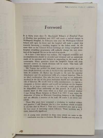 WELLINGTON HOSPITAL 1847-1976
