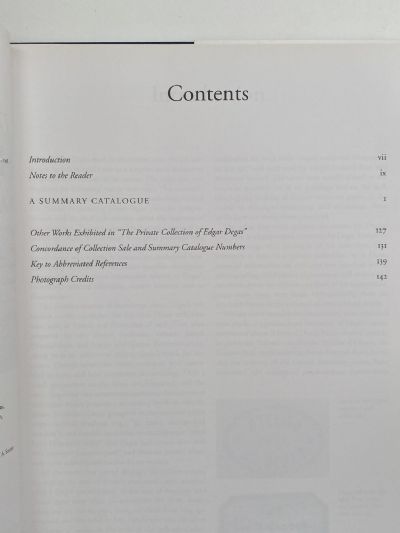 THE PRIVATE COLLECTION OF EDGAR DEGAS: A Summary Catalogue