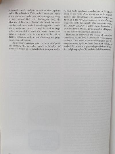 THE PRIVATE COLLECTION OF EDGAR DEGAS: A Summary Catalogue