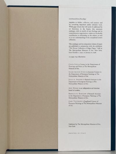 THE PRIVATE COLLECTION OF EDGAR DEGAS: A Summary Catalogue
