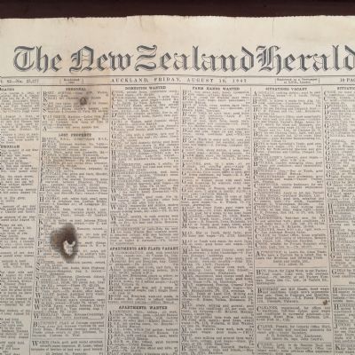 Old Newspaper : New Zealand Herald, 10th August 1945