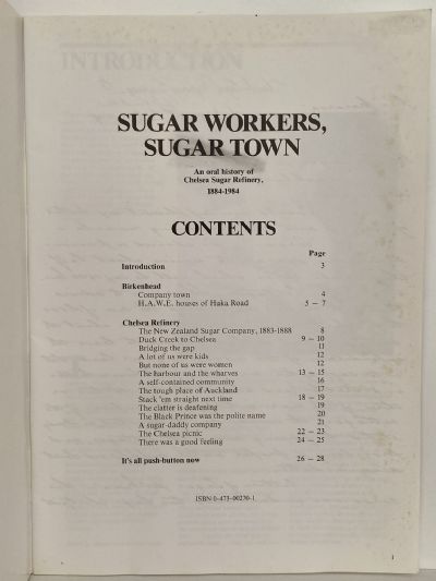 SUGAR WORKERS, SUGAR TOWN: An oral history of Chelsea Sugar Refinery 1884-1984