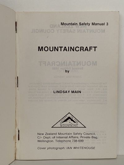 MOUNTAINCRAFT SAFETY MANUAL: No 3