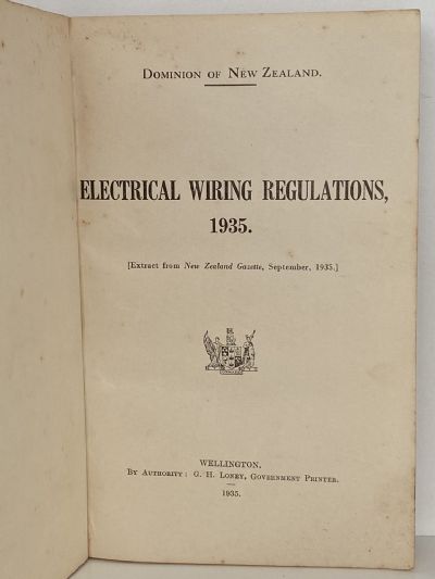 ELECTRICAL WIRING REGULATIONS 1935