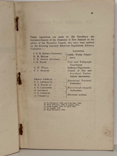 ELECTRICAL WIRING REGULATIONS 1935