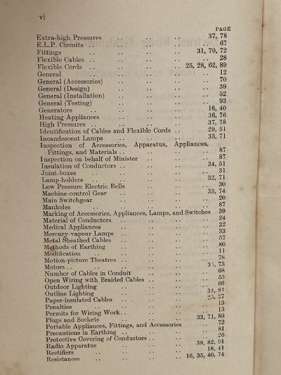 ELECTRICAL WIRING REGULATIONS 1935