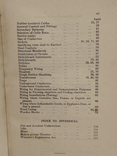 ELECTRICAL WIRING REGULATIONS 1935