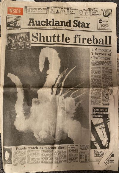 OLD NEWSPAPER: Auckland Star, 29 January 1986 - Space Shuttle Challenger